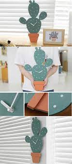 Cactus Style Wall Clock Cactus Bedroom Cactus Decor Cactus Diy