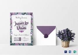 Watercolor wedding invitation with flowers free. Watercolor Flowers Wedding Invitation Design Template In Word Psd Publisher