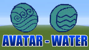 The national emblem of the water tribe is a circle comprised of a waning crescent moon and three wavy horizontal lines representing ocean water. Avatar The Last Airbender Water Pixel Art Minecraft Youtube