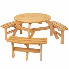 Best Choice Products 6 Person Outdoor Wood Picnic Table W Natural Finish Brown Wooden Picnic Tables Picnic Table Picnic Table Bench