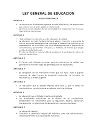 Ley n° 18.437 de doce de diciembre de 2008 (ley de educación) ¿sabía ud. Ley General De Educacion Ideas Principales Educacion Primaria Jardin De Infancia