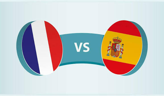 Francia versus España, equipo Deportes competencia concepto. 34377064 Vector en Vecteezy