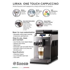 Saeco hd 8763/01 minuto one touch cappuccino coffee automactic in black finish. Saeco Lirika Otc Espresso Machine Shopee Philippines