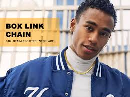 Suplight Black Chain Necklace for Men Hip Hop Jewelry Flat Box Chain 4mm 18  inch Mens Jewellery