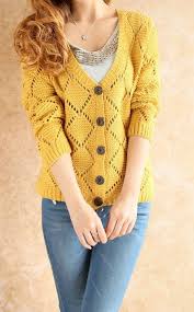 Mavi Sari Orgu V Yaka Hirka Kadin Hirka 2013 Modelleri Suveter V Yaka Kadin