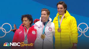 The flag of new zealand is flanked by the flag of silver medal winning south africa and bronze medalist italy during the medal ceremony for eric. 2018 Winter Olympics Shaun White Gets Halfpipe Gold Medal At Medal Ceremony Nbc Sports Youtube