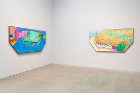 'n groter interieur met blou terras en tuin 2017 is 'n skildery van britse kunstenaar, david hockney. David Hockney Something New In Painting And Photography And Even Printing