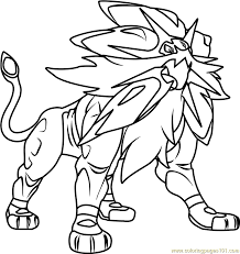 Image result for pokemon sun moon coloring pages moon. Solgaleo Pokemon Sun And Moon Coloring Page For Kids Free Pokemon Sun And Moon Printable Coloring Pages Online For Kids Coloringpages101 Com Coloring Pages For Kids
