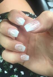 On the other hand, switch up the. Ombre French Short Coffin Shaped Nails With Glitter French Tip Acrylic Nails Pink Ombre Nails Rose Gold Nails Glitter
