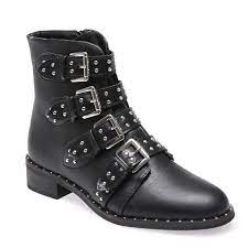 Un style urbain et raffiné caractérise les bottines en similicuir rehaussées de grandes boucles, d'un talon de 3 cm et d'une semelle en tunit. Buy Bottines Noir Boucles Up To 70 Off