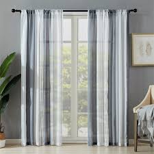 nordic style sheer curtains striped