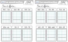 La soustraction avec retenue 1 calcul mental : Soustraction Avec Et Sans Retenue Soustraction Multiplication Calcul Ce2