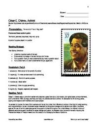 Cesar Chavez Biography Literacy Lesson Student Materials And Lesson Plan Literacy Lessons Cesar Chavez Literacy