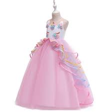 Myrisam Unicorn Princess Costume Birthday Pageant Party Dance Performance Carnival Long Maxi Tulle Fancy Dress Up Ou Dress Up Outfits Dresses Girls Party Dress
