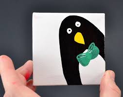 Online collection of easy christmas paintings for beginners. Hand Painted Mini Canvas Christmas Ornaments Mom Spark Mom Blogger