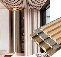 Modern Indoor WPC Fluted Wall Cladding Panel with Factory Price Charcoal  Louvers