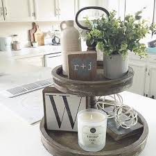 Katie On Instagram Check Out Farmfreshhomestead Love How Jolia Styled Our 2 Tiered Wood Stand That Is Back In S Kitchen Island Decor Tray Decor Home Decor