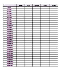 Weekly Weight Loss Measurement Chart Template Healthy