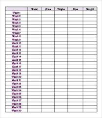 weekly weight loss measurement chart template healthy