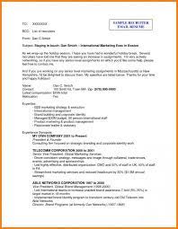 Sample Email To Recruiter