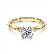 14K Yellow & White Gold 'Ellis' Solitaire Ring | Size 6.5 ...