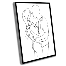 Amazon.com: Arte de pared para adultos, arte de figuras eróticas, pareja  enamorada, dibujo de escena sexual, hombre y mujer desnudos, impresión de  línea de pareja de besos, desnudos imprimibles, impresión de pared