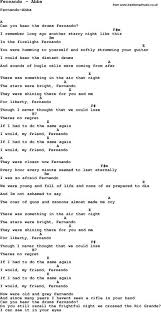 A Dream Is A Wish Your Heart Makes Chords And Lyrics Song Fernando By Abba With Lyrics For Vocal Performance And Accompaniment Chords For Uku Ukulele Chords Songs Guitar Chords For Songs Guitar Chords And Lyrics