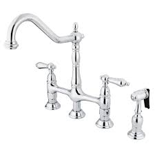 The product package includes all of the parts you will need. Kingston Brass Ks1271albs Heritage 8 Inch Kitchen Bridge Faucet With Brass Sprayer Kingston Brass Ks1272albs