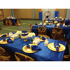 Event Decorated By Marvali Garcia From Marvalous Events Llc Royal Babyshower Royalblue Gol Baby Shower Centerpieces Baby Shower Baby Shower Bbq