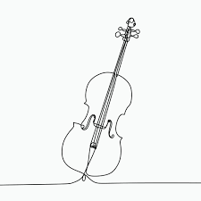 Single Line Drawing Of A Cello Classical Music Instrument For Illustration Drawing Sketch Png And Vector With Transparent Background For Free Download Single Line Drawing Music Drawings Classical Music Poster