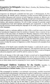 Linguistics for Bilinguals. Barry L. Nobel Rowley, Ma: Newbury House, 1982.  Pp. xii, 313.