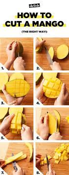 Holding the mango with a paper towel, position the chef's knife, aiming it at the center of the fruit; How To Cut A Mango The Easiest And Best Way To Peel A Mango