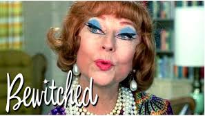 Agnes Moorehead, under a portrait of herself, in her home at 1023 North  Roxbury Drive in Beverly Hills, just across the street from Lucille Ball's  and James Stewart's houses. She lived here