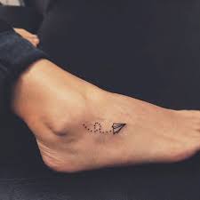 41 Tiny Ankle Tattoos With Big Meanings Tiny Foot Tattoos Cute Tiny Tattoos Paper Airplane Tattoos