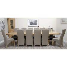 Shop our collection of solid wood dining tables today! Deluxe Solid Oak Furniture Cross Leg Extending Dining Table 12 Chairs Sale Now On
