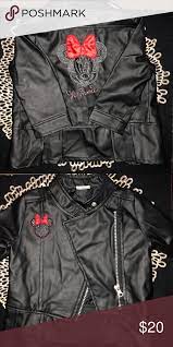 Minnie Mouse Faux Leather Jacket Black Faux Leather Jacket Jackets Leather Jacket Black