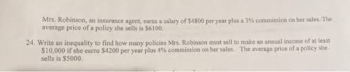 The best paid 25 percent made 77 930 that year while the lowest paid 25 percent made 36. Solved Mrs Robinson An Insurance Agent Earns A Salary Chegg Com