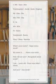 Beginner Lesson 2 Personal Pronouns About Me Learn Malay Through English Beginner Lesson Indonesian Language Malay Language