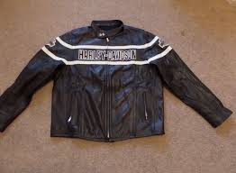 Victory Lane Leather Jacket One Of A Kind Black With White Harley Davidson Logo Fashion Clothing Shoes Accessor Jackets Leather Jacket Harley Davidson Logo
