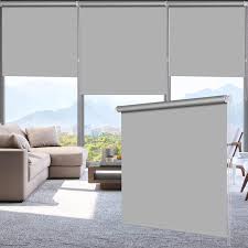 Blackout shades and blinds block nearly all incoming light with cellular shade, roman shade, roller shade, woven wood, pleated shade, panel track and skylight choices. Amazon Com Luckup 100 Blackout Waterproof Fabric Window Roller Shades Blind Thermal Insulated Uv Protection For Bedrooms Living Room Bathroom The Office Easy To Install 28 W X 79 L Grey Kitchen Dining