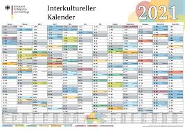 Ferienkalender, feiertage, bürckentage und co. Https Www Bamf De Shareddocs Anlagen De Behoerde Interkultureller Kalender 2021 A3 Pdf Blob Publicationfile V 22