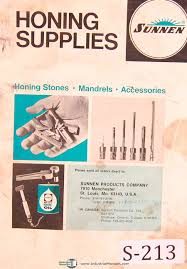 Sunnen Honing Stones Mandrels Accessories Manual Sunnen