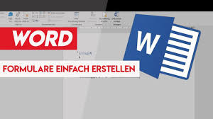 Diese mustervorlage eignet sich daher vor allem für berufsanfänger und neueinsteiger. Formulare Einfach Erstellen Word 2016 Youtube