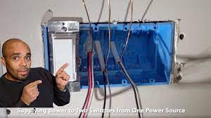 To wire this circuit in this manner, you will need to run a #14/3 between the two. How To Install Two Light Switches From One Power Source Line Youtube