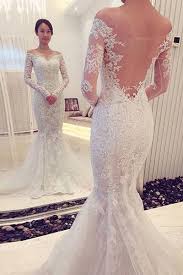 Show off your beautiful figure in one our mermaid wedding dresses. Sexy Mermaid Long Sleeves Lace Wedding Dress Mermaid Open Back Bridal Dress On Luulla