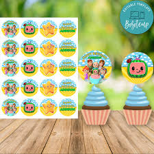 One (1) 300 dpi high resolution pdf file formatted to be printed on. Cocomelon Happy Birthday Cupcake Topper Digital File Printable Bobotemp