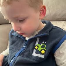 Kids Rain Jacket With Embroidered Tractor
