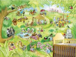 Accent wall with heart motifs is fun and perfect for the girls' room. Zoo Wall Mural Design For Kids Walls About Murals