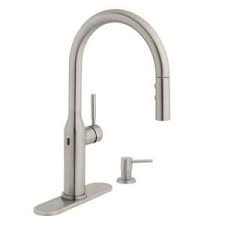 Glacier bay is owned by home depot, and its products, which are designed to be basic and after slipping the supply hoses through the connector and sliding the connector into position. Glacier Bay Upson Single Handle Touchless Pull Down Kitchen Faucet With Turbospray And Fastmount And Soap Dispenser In Stainless Hd67857 0008d2 The Home Depot Kitchen Faucet Faucet Stainless Steel Faucets