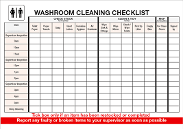 Checklist For Washroom Cleaning Template Templates At
